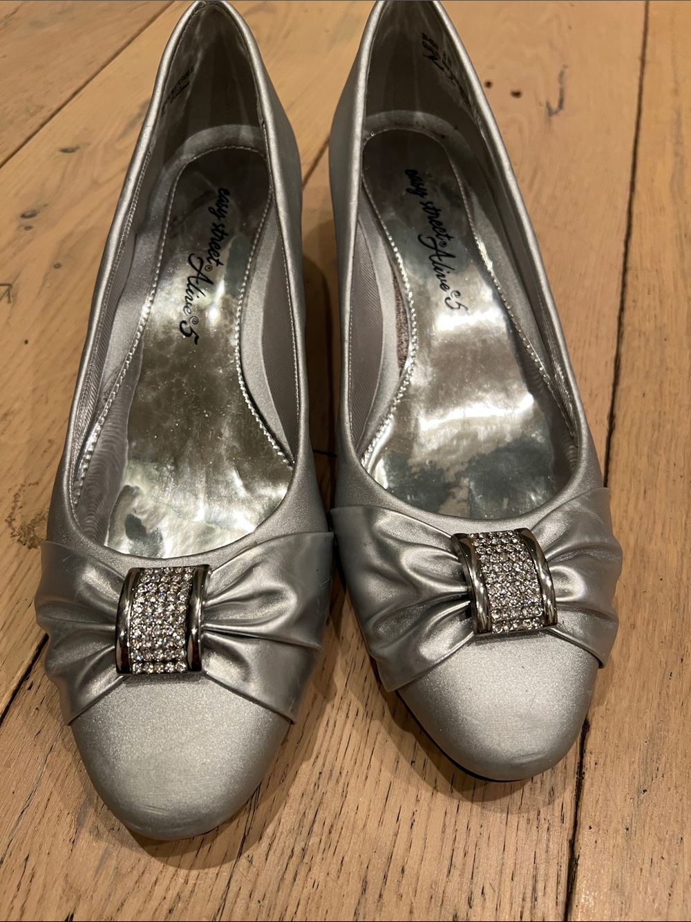 Nina Silver Rhinestone Buckle Dress Pumps